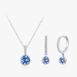 Set de Joyería Plata 925: Circonita Azul