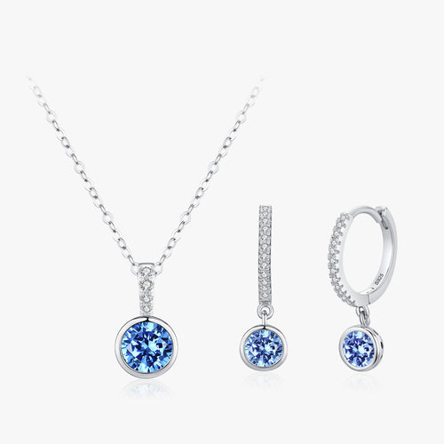 Set de Joyería Plata 925: Circonita Azul