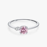 Anillo de Plata 925 con Circón Rosa