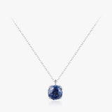Collar Plata 925 Colgante Circón Azul Real