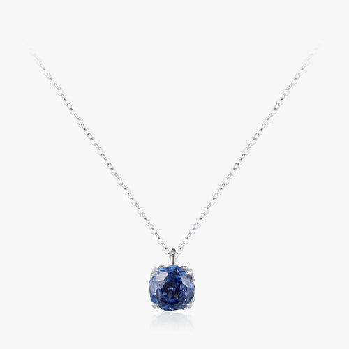 Collar Plata 925 Colgante Circón Azul Real