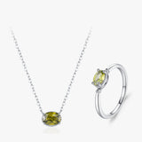 Set de Joyería Plata 925: Verde Oliva