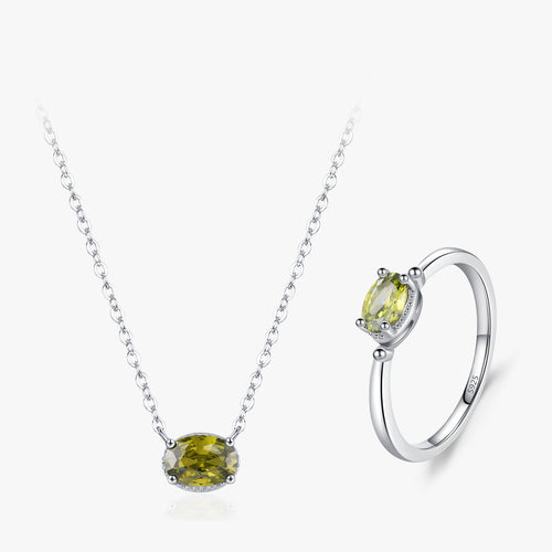 Set de Joyería Plata 925: Verde Oliva