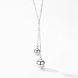 Collar Doble Capa Plata 925 Bola Redonda