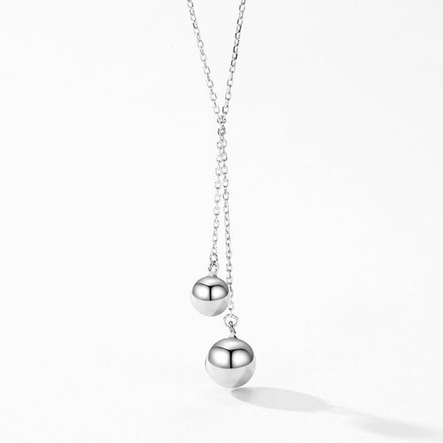 Collar Doble Capa Plata 925 Bola Redonda