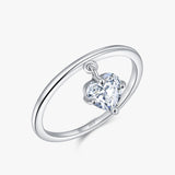 Anillo de Plata 925 con Zirconia en Corazón