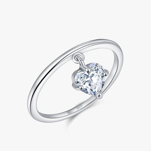 Anillo de Plata 925 con Zirconia en Corazón