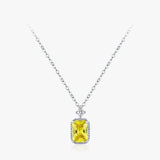 Collar Plata 925 Colgante Rectangular Amarillo
