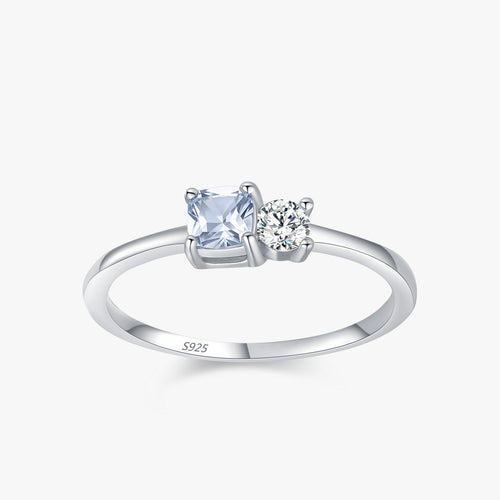 Anillo de Plata 925 con Circón Azul